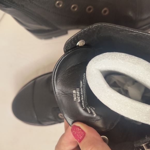 Karl Lagerfeld Black Combat Boots with Clear Accents - Picture 7 of 7